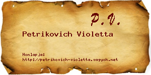 Petrikovich Violetta névjegykártya